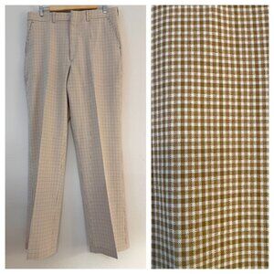 Vintage 70s Sears Brown Check Trousers 36 LONG